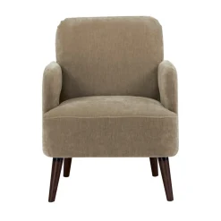 Drawer BROOKS Fauteuil rétro en tissu chenille pieds bois foncé