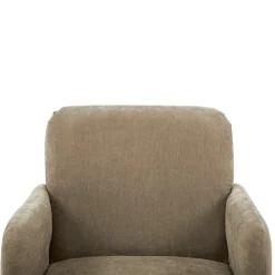 Drawer BROOKS Fauteuil rétro en tissu chenille pieds bois foncé