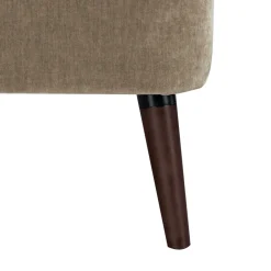 Drawer BROOKS Fauteuil rétro en tissu chenille pieds bois foncé