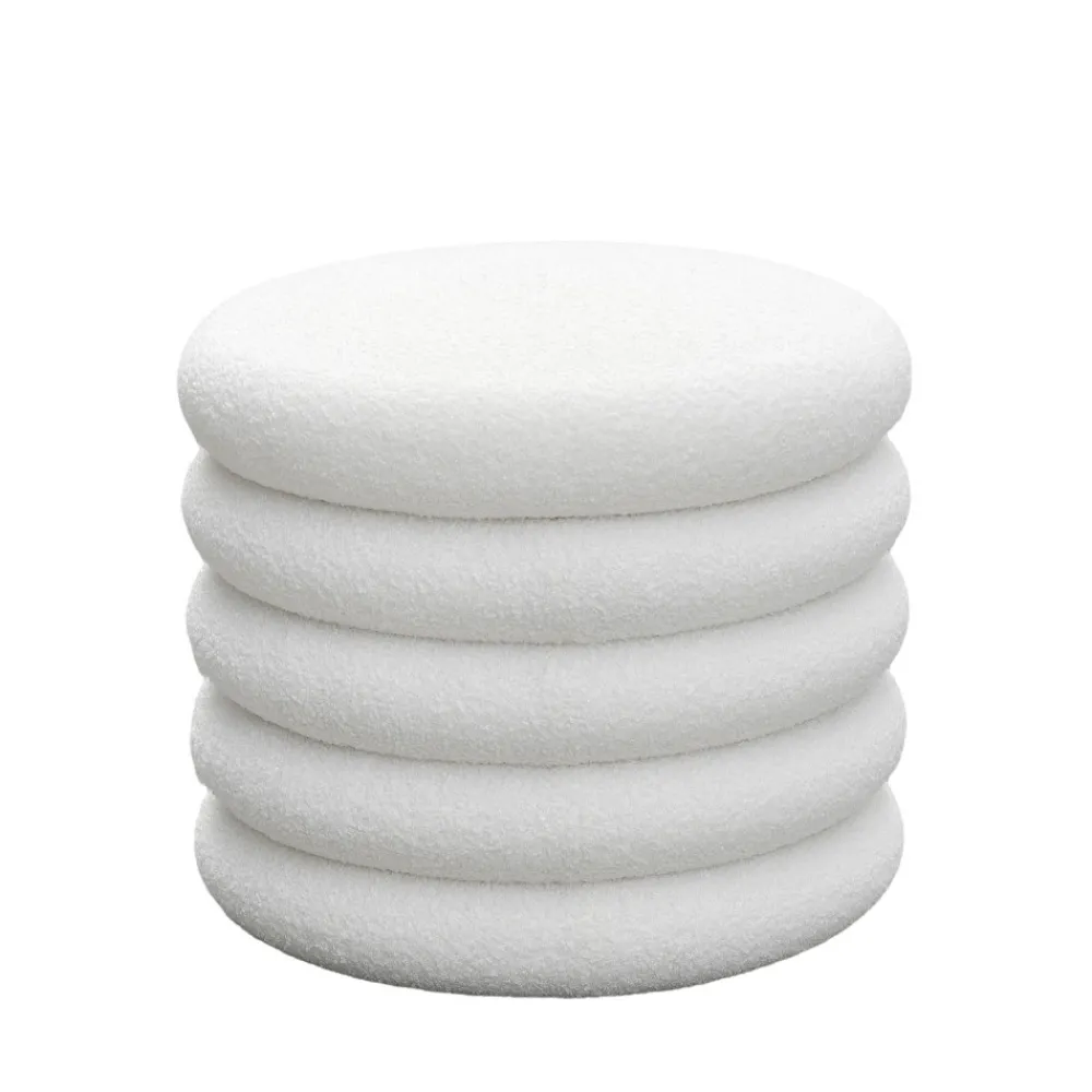 Drawer BUBBLE Lot de 2 poufs coffres ronds en tissu bouclette ø47cm