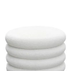 Drawer BUBBLE Lot de 2 poufs coffres ronds en tissu bouclette ø47cm