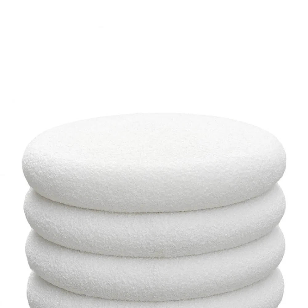 Drawer BUBBLE Lot de 2 poufs coffres ronds en tissu bouclette ø47cm