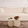 Drawer BULLY Table basse ronde en verre trempé et effet travertin ø75cm