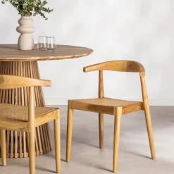 Drawer BUNGA Lot de 2 chaises en teck et cannage