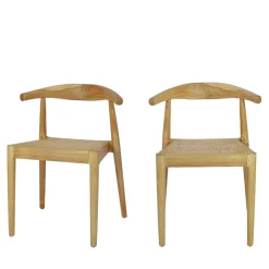 Drawer BUNGA Lot de 2 chaises en teck et cannage