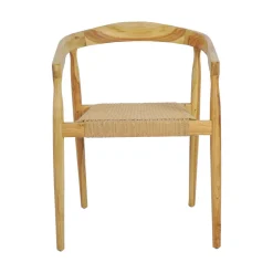Drawer BURI Lot de 2 fauteuils de table en teck et corde tressé