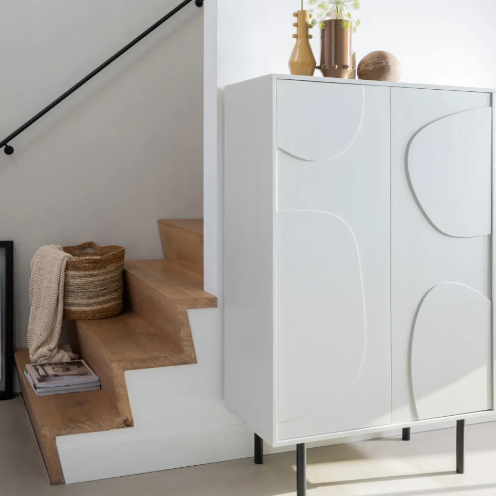 Woood CADIZ Buffet haut 2 portes en bois H135cm