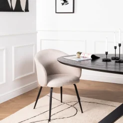 Drawer CALABRA Lot de 2 fauteuils de table en tissu et métal