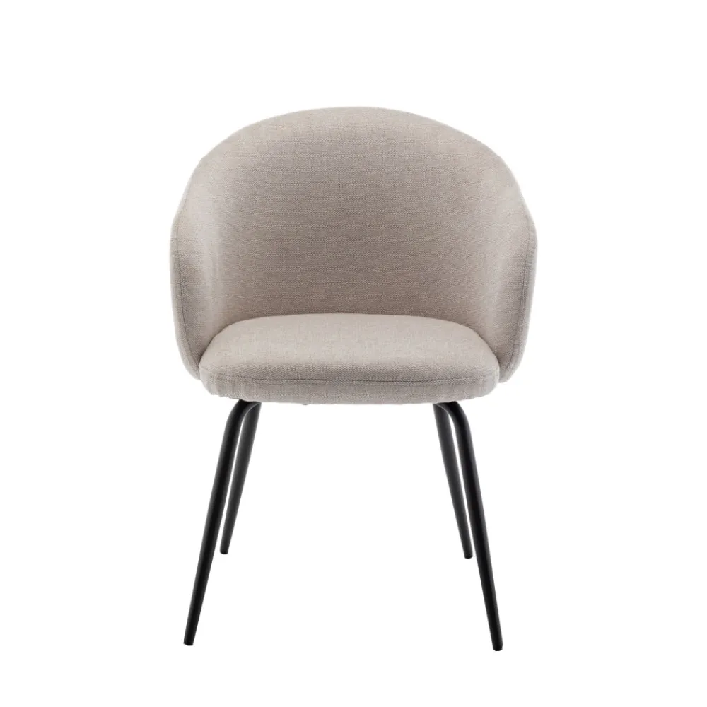 Drawer CALABRA Lot de 2 fauteuils de table en tissu et métal