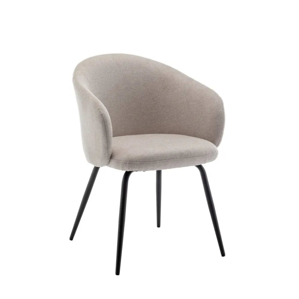 Drawer CALABRA Lot de 2 fauteuils de table en tissu et métal