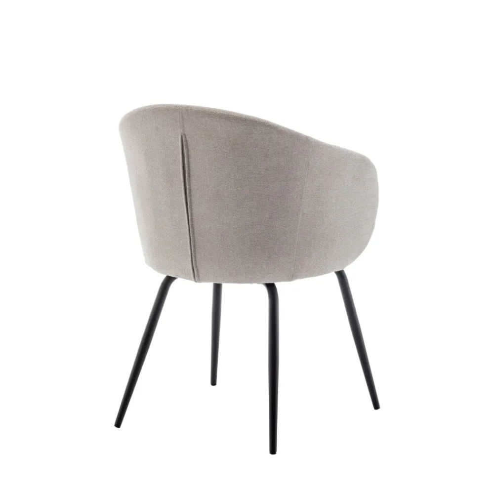 Drawer CALABRA Lot de 2 fauteuils de table en tissu et métal