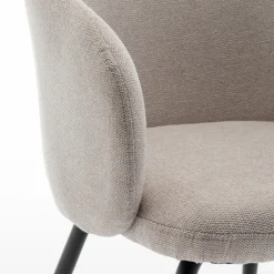 Drawer CALABRA Lot de 2 fauteuils de table en tissu et métal