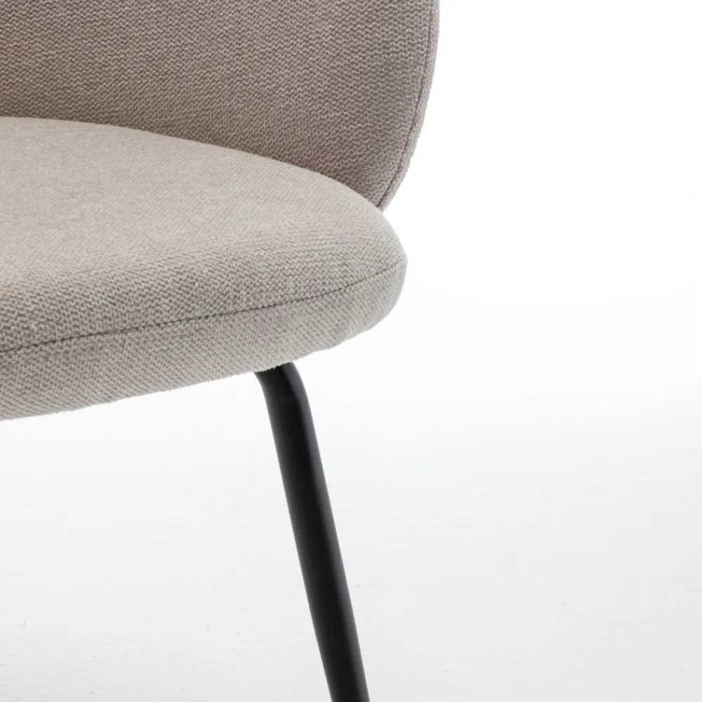 Drawer CALABRA Lot de 2 fauteuils de table en tissu et métal