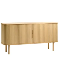 No name CALLAN Buffet aux portes coulissantes en bois strié L160cm