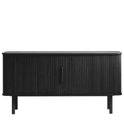 No name CALLAN Buffet aux portes coulissantes en bois strié L160cm