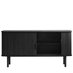 No name CALLAN Buffet aux portes coulissantes en bois strié L160cm
