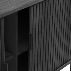 No name CALLAN Buffet aux portes coulissantes en bois strié L160cm