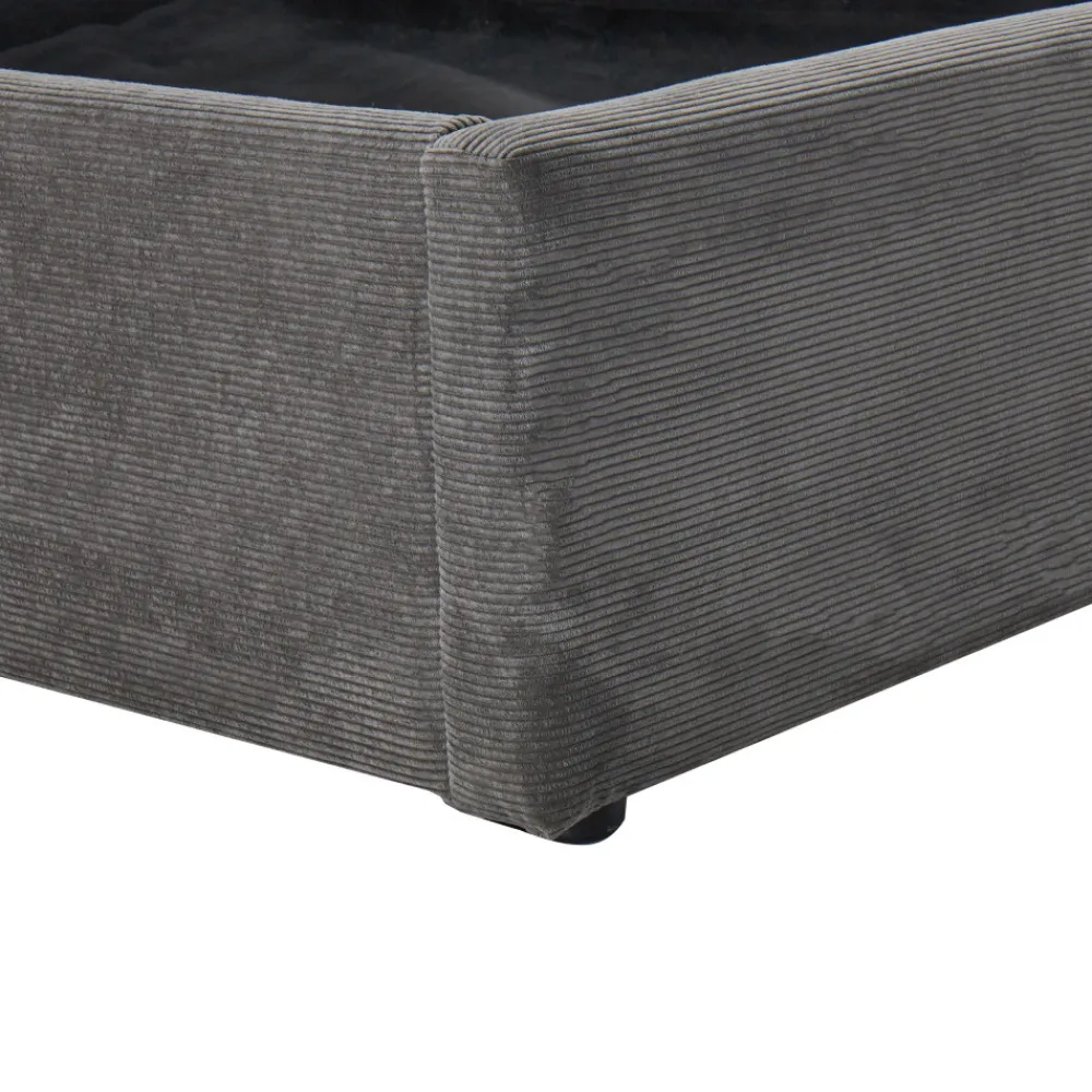 Drawer CAMA Lit coffre en velours côtelé 140x190cm