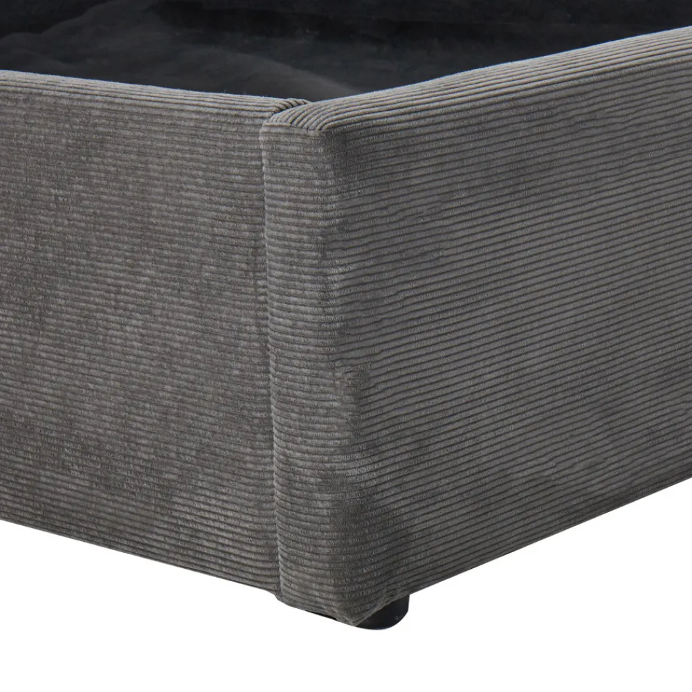 Drawer CAMA Lit coffre en velours côtelé 160x200cm