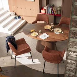 Drawer CAMI Table à manger extensible 6 à 8 personnes ovale en bois