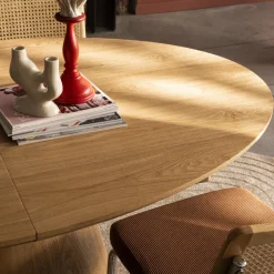 Drawer CAMI Table à manger extensible 6 à 8 personnes ovale en bois