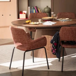 Drawer CAMI Table à manger extensible 6 à 8 personnes ovale en bois