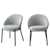 House Nordic CANELAS Lot de 2 chaises en tissu et métal