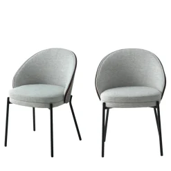 House Nordic CANELAS Lot de 2 chaises en tissu et métal