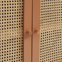 No name CANNO Buffet 2 portes en bois et cannage L90cm