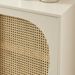 No name CANNO Buffet 2 portes en bois et cannage L90cm