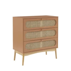 Enfant No name CANNO Commode 3 tiroirs en bois et cannage L80cm