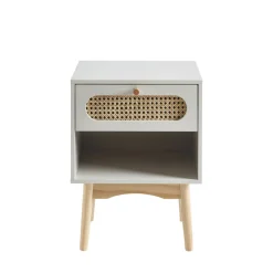Enfant No name CANNO Table de chevet enfant 1 tiroir en bois et cannage