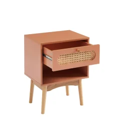 Enfant No name CANNO Table de chevet enfant 1 tiroir en bois et cannage