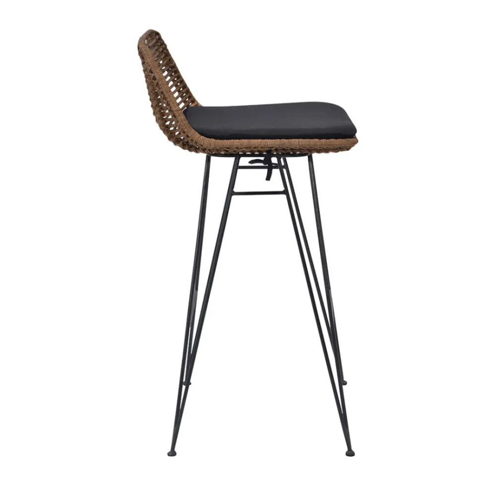 Drawer CAPURGANA Lot de 2 chaises de bar design en rotin H 67 cm