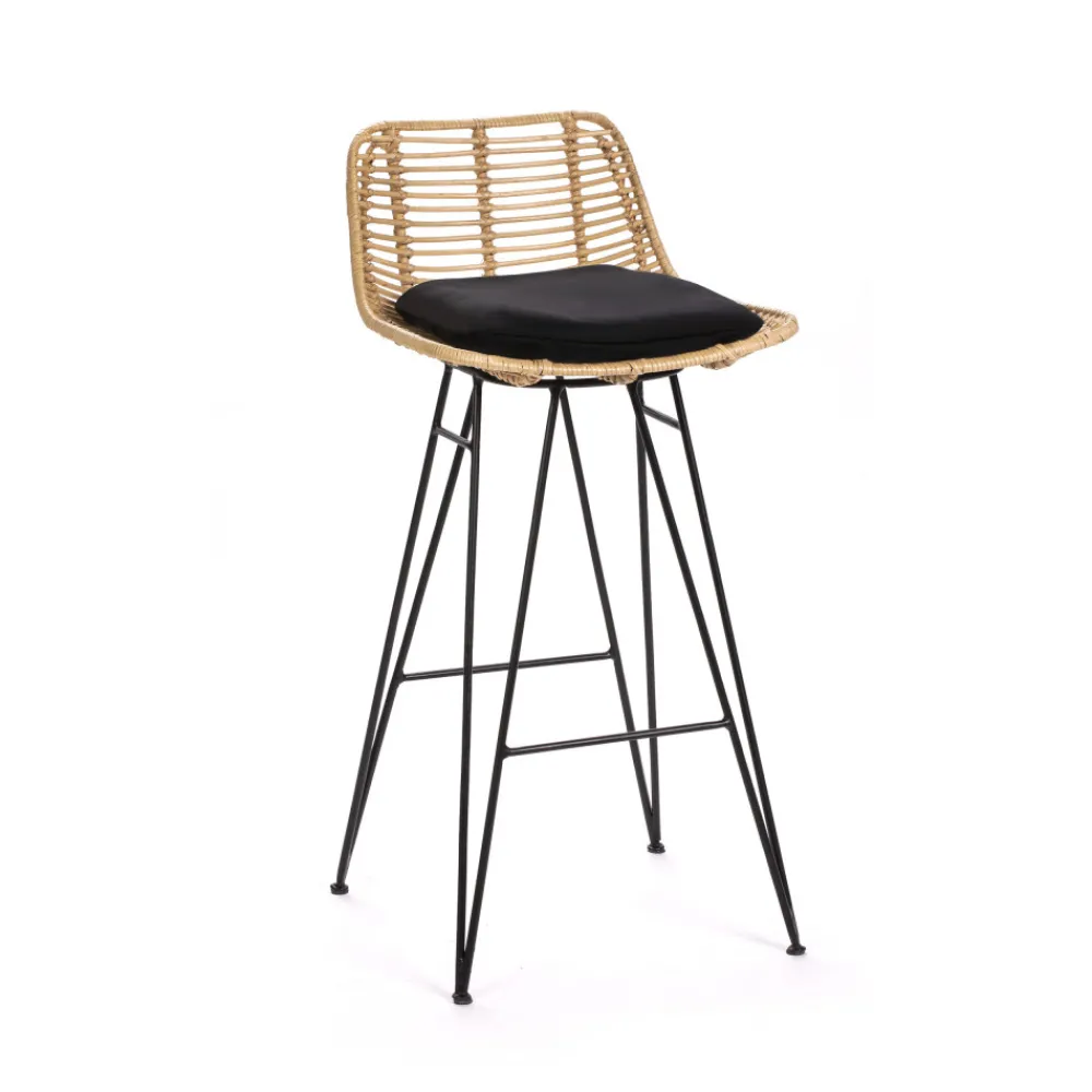 Drawer CAPURGANA Lot de 2 chaises de bar design en rotin H 67 cm
