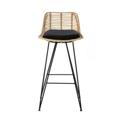 Drawer CAPURGANA Lot de 2 chaises de bar design en rotin H 67 cm