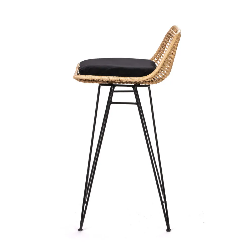 Drawer CAPURGANA Lot de 2 chaises de bar design en rotin H 67 cm