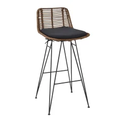 Drawer CAPURGANA Lot de 2 chaises de bar design en rotin H 67 cm