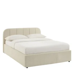 No name CARMEN Lit coffre en tissu chenille 140x190cm