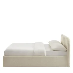 No name CARMEN Lit coffre en tissu chenille 140x190cm