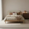 Drawer CARRIE Lit en tissu bouclette et bois 160x200cm