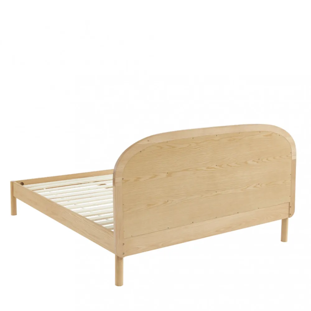 Drawer CARRIE Lit en tissu bouclette et bois 160x200cm