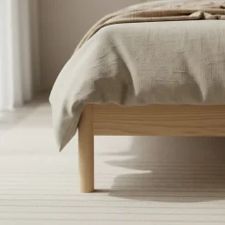 Drawer CARRIE Lit en tissu bouclette et bois 160x200cm