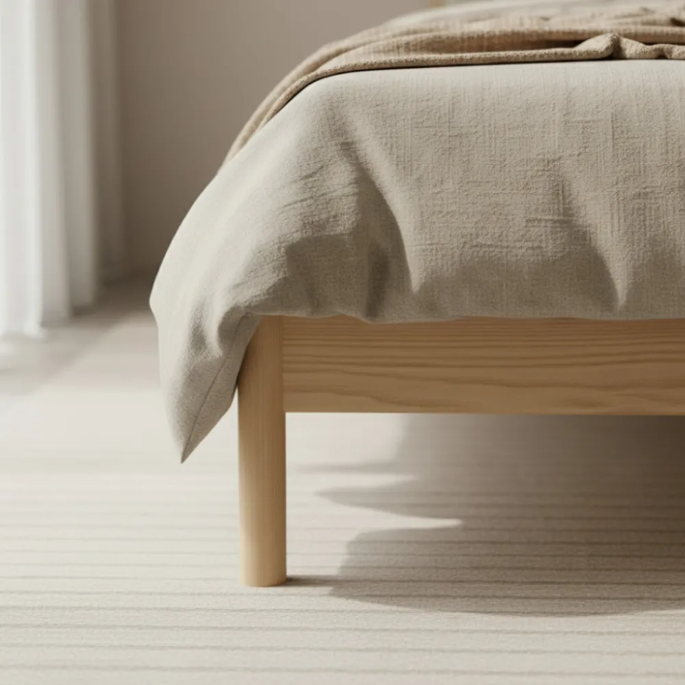 Drawer CARRIE Lit en tissu bouclette et bois 160x200cm