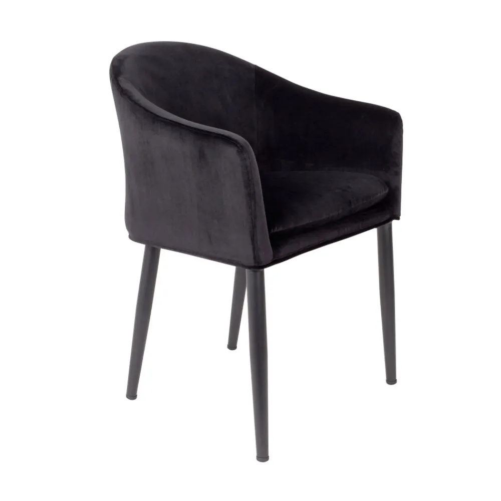 No name CATELYN Fauteuil de table design en velours