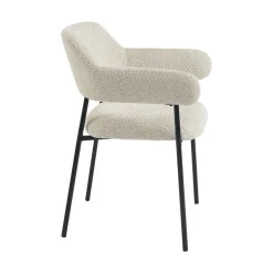No name CELESTE Lot de 2 fauteuils de table en tissu et métal