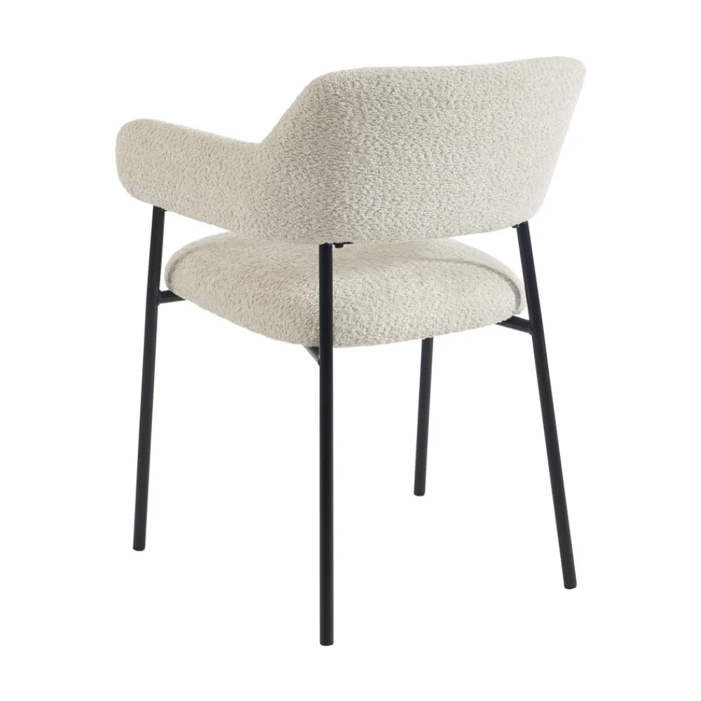 No name CELESTE Lot de 2 fauteuils de table en tissu et métal