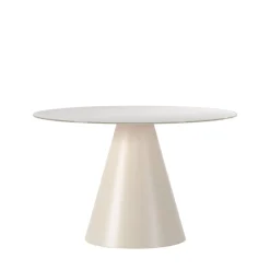 Drawer CELESTE Table à manger 4 personnes ronde en verre trempé et métal ø120cm