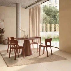 Drawer CELESTE Table à manger 4 personnes ronde en verre trempé et métal ø120cm