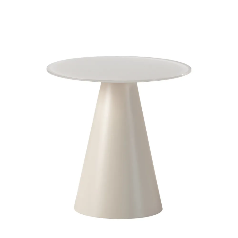 Drawer CELESTE Table d'appoint ronde en verre trempé et métal ø45cm